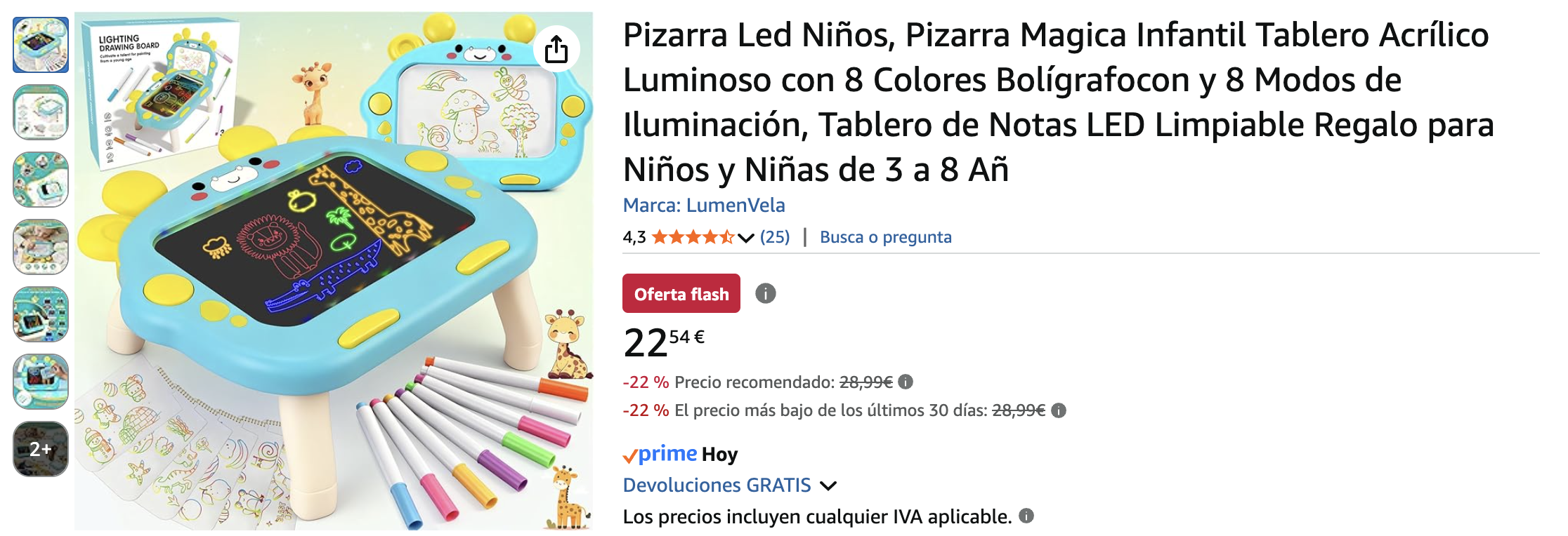 Pizarra LED infantil